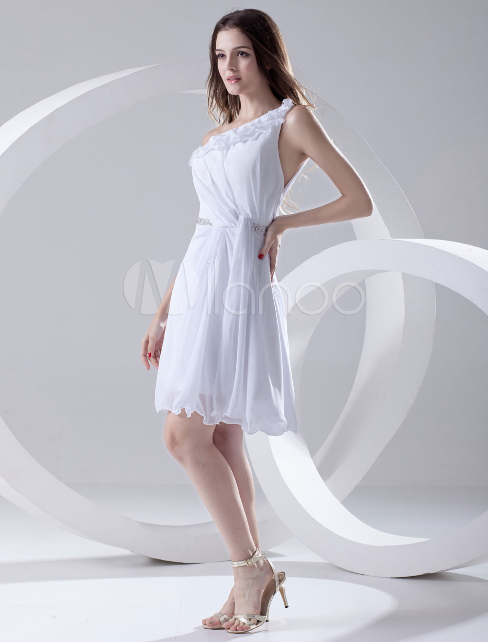 white knee length graduation dresses