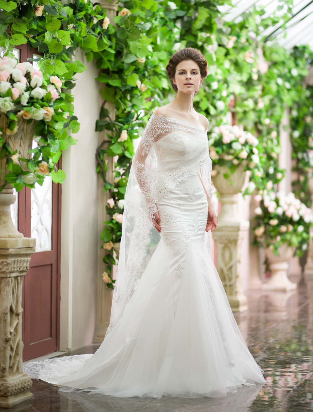 Ivory Mermaid Sweetheart Sequin Wedding Dress With Court Train Milanoo - Milanoo.com