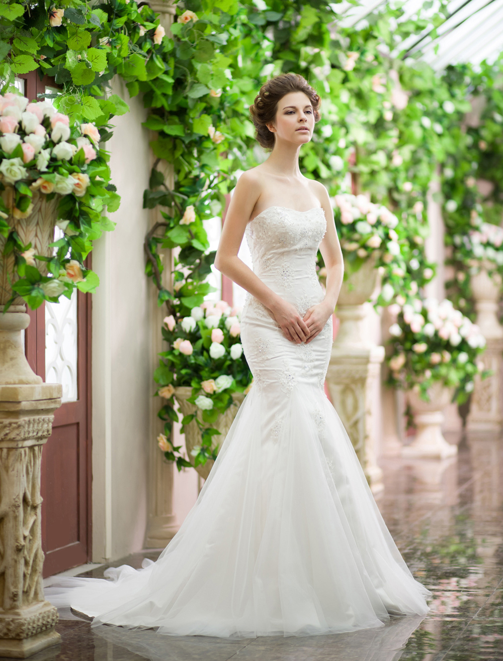 ivory mermaid wedding gown