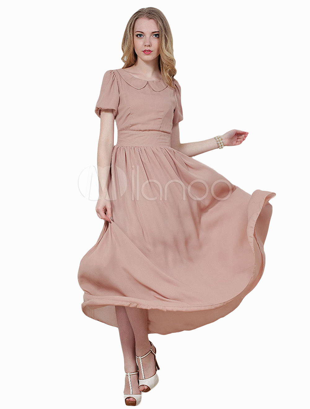 APART Langes Chiffonkleid Mit Allover-Blumenprint – Elastische Taille, Seitenschlitze, Ca. 150 Cm