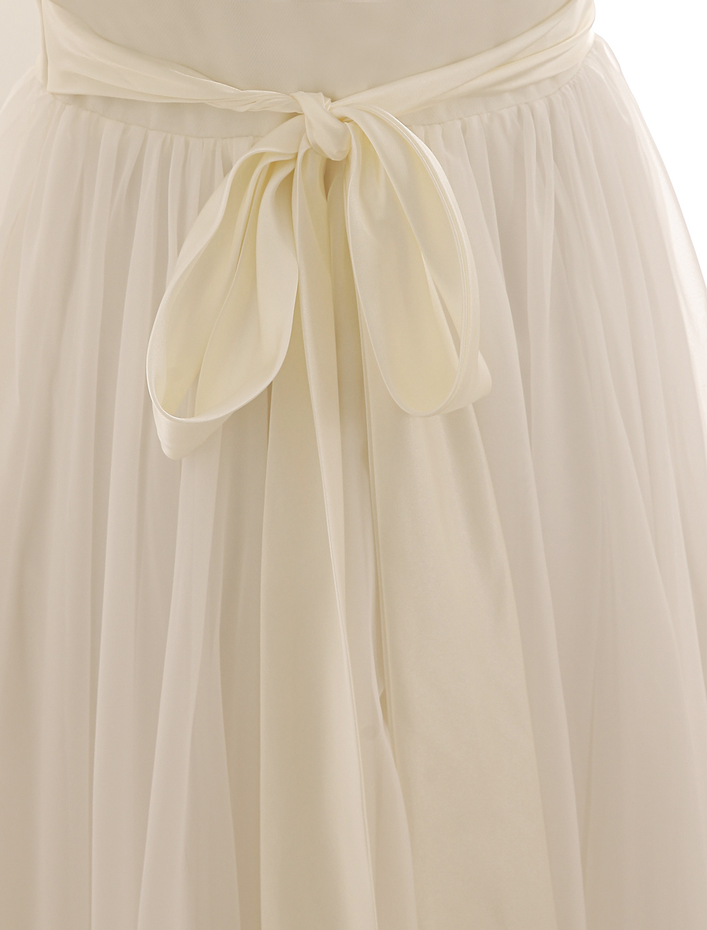 Ivory Lace A-Line Scoop Neck Sleeveless Court Wedding Dress main image 0