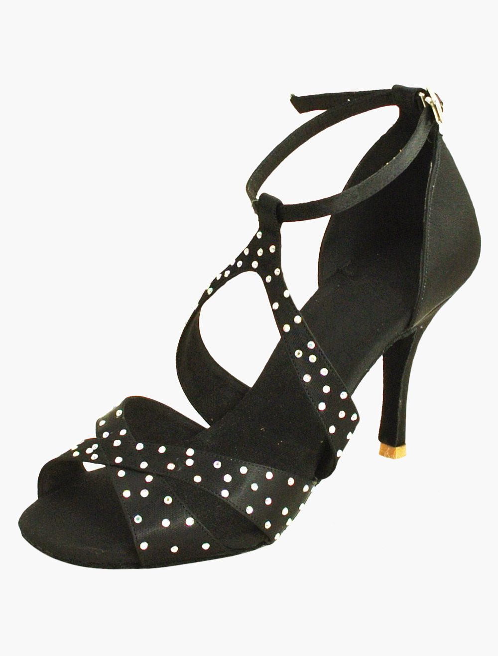 ladies black satin shoes