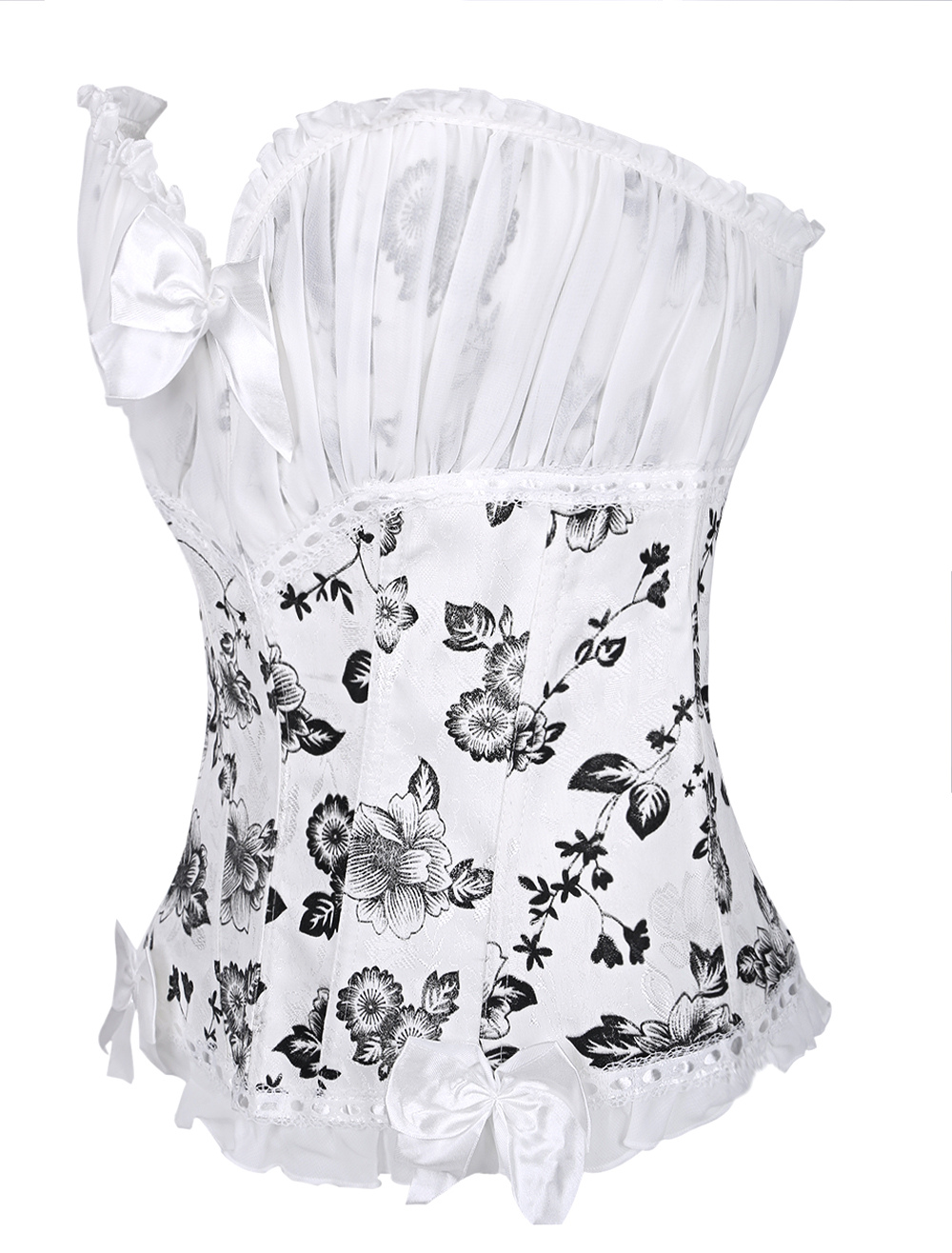 Wedding Lingerie Bow Decor Sweet Draped Synthetic LaceUp Corsets For