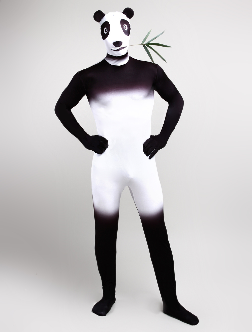 Morph Suit Panda Style Zentai Suit Full Body Lycra Spandex Bodysuit 