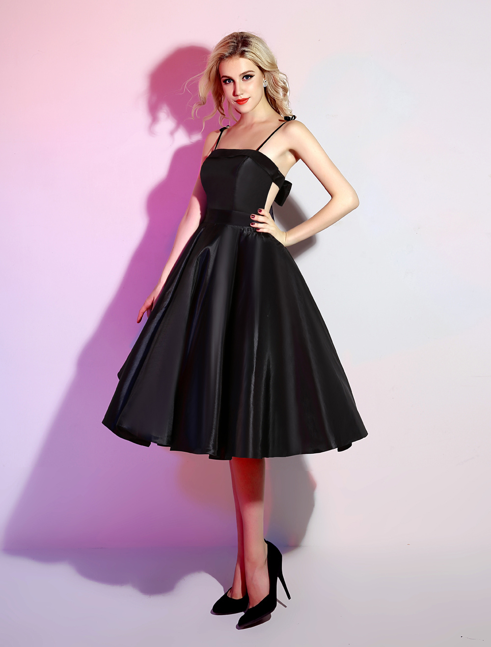Black Prom Dresses 2021 Short Ball Gown Backless Cocktail Dress Bow Decor Party Dress With 