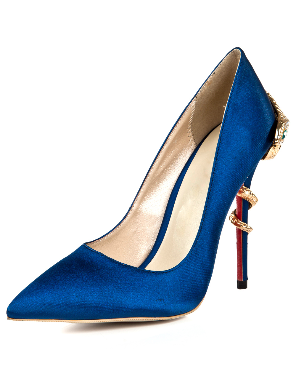 Deep Blue Pointy Toe Shoes with Snake Design - Milanoo.com