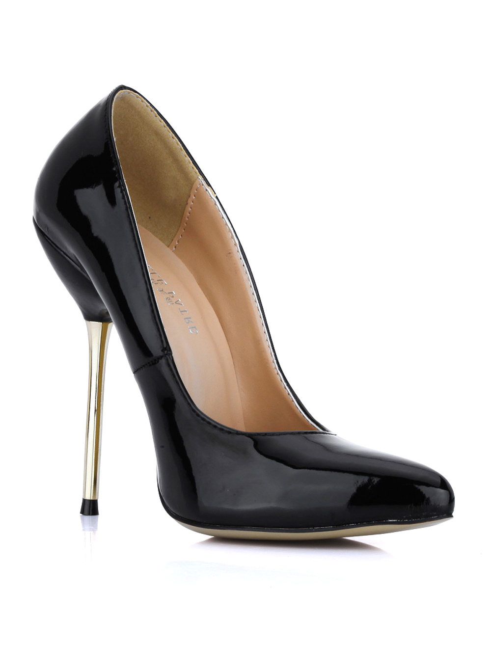 Sexy Black Pointed Toe Stiletto Heel Patent Leather Womans High Heels 