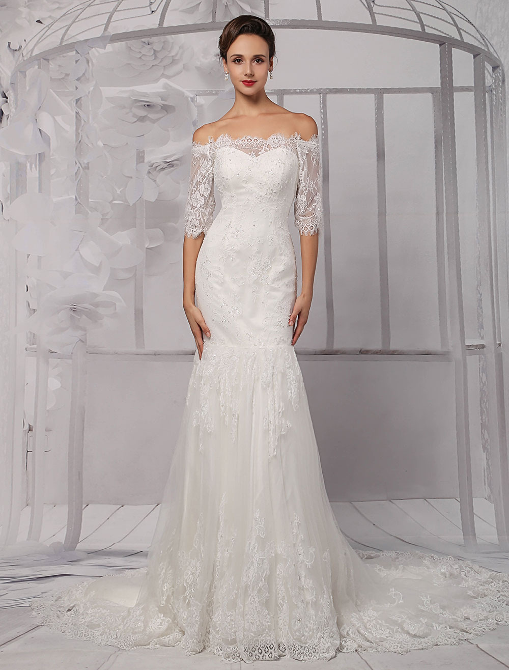 half-sleeve-off-the-shoulder-lace-wedding-dress-in-trumpet-style-milanoo-milanoo