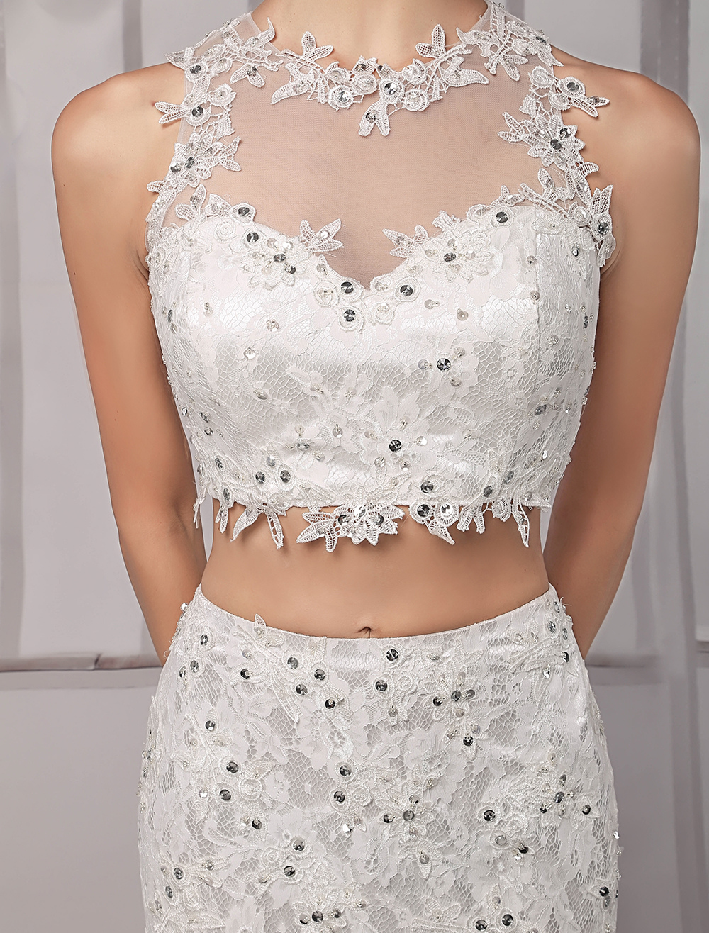 two-piece-crop-top-illusion-neckline-lace-mermaid-wedding-dress-milanoo-milanoo