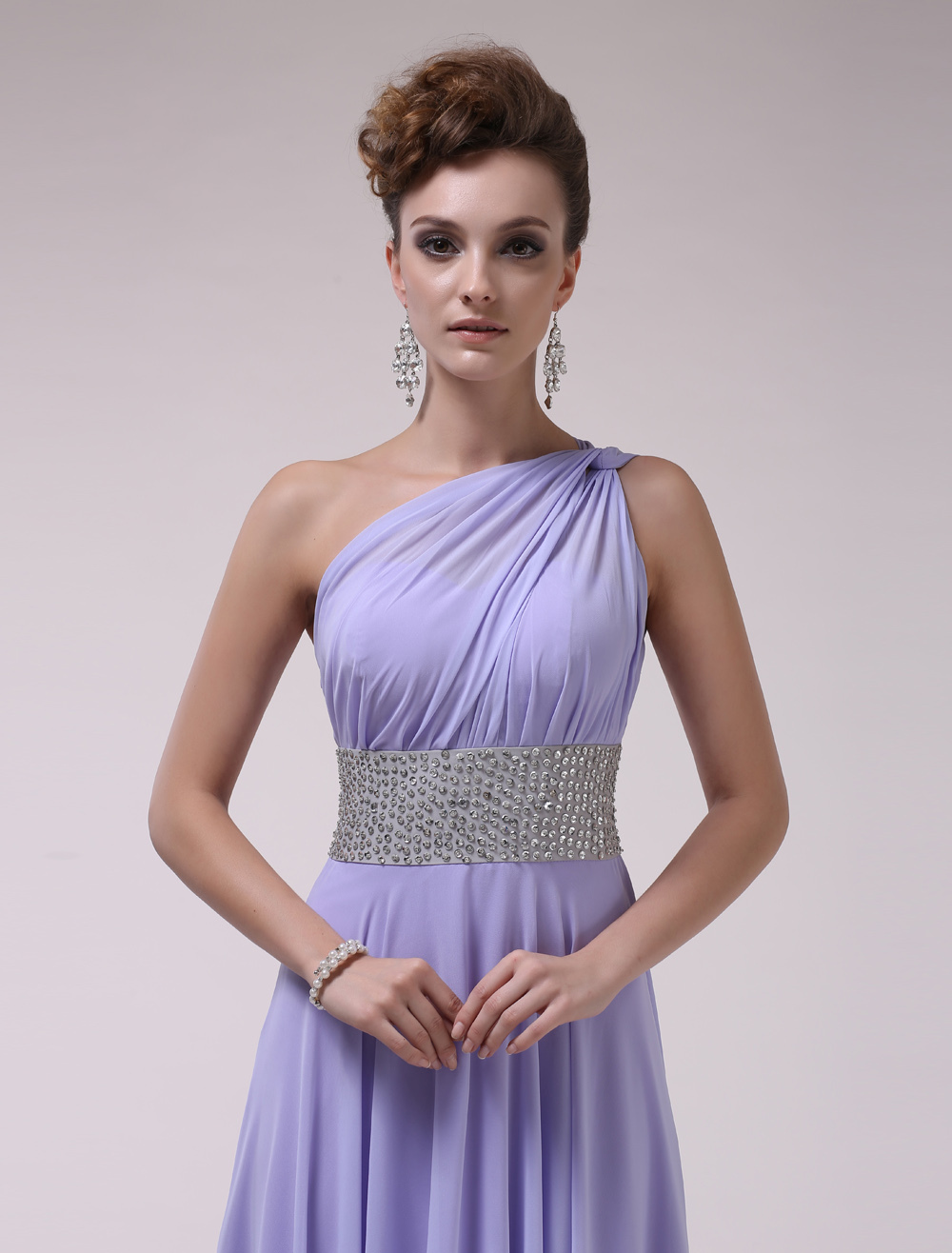 One-Shoulder Bridesmaid Dress With Beaded - Milanoo.com