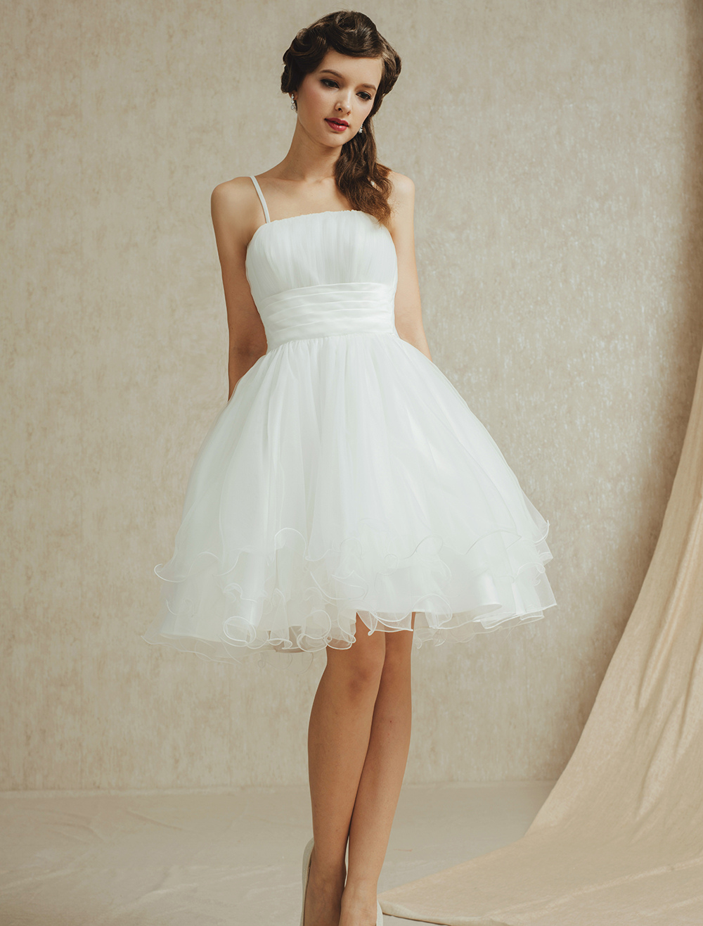 Short Bridesmaid Dress with Removable Straps & Sash - Milanoo.com