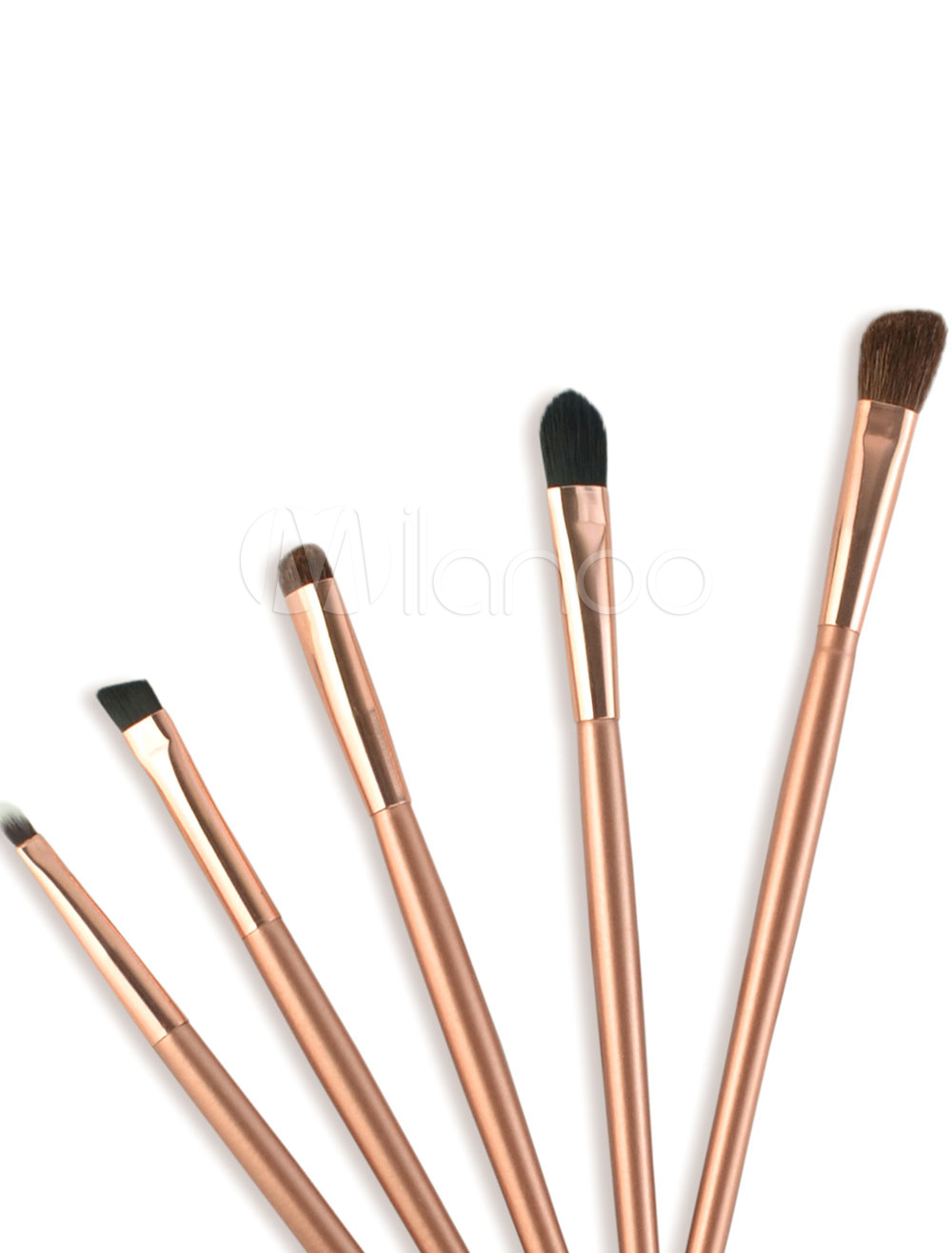 Makeup Brush Set Women's Gold Portable Pony Hair Brush Sets In 5Piece