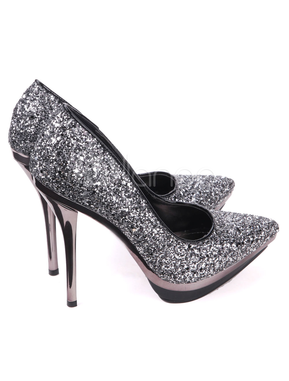 sequin platform heels