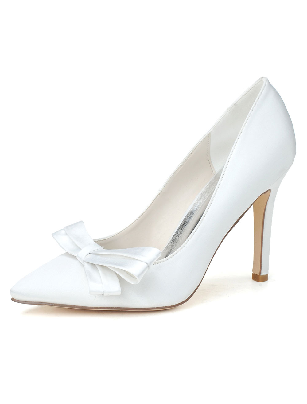 Chaussures mariée talon aigus aigus satin noeud