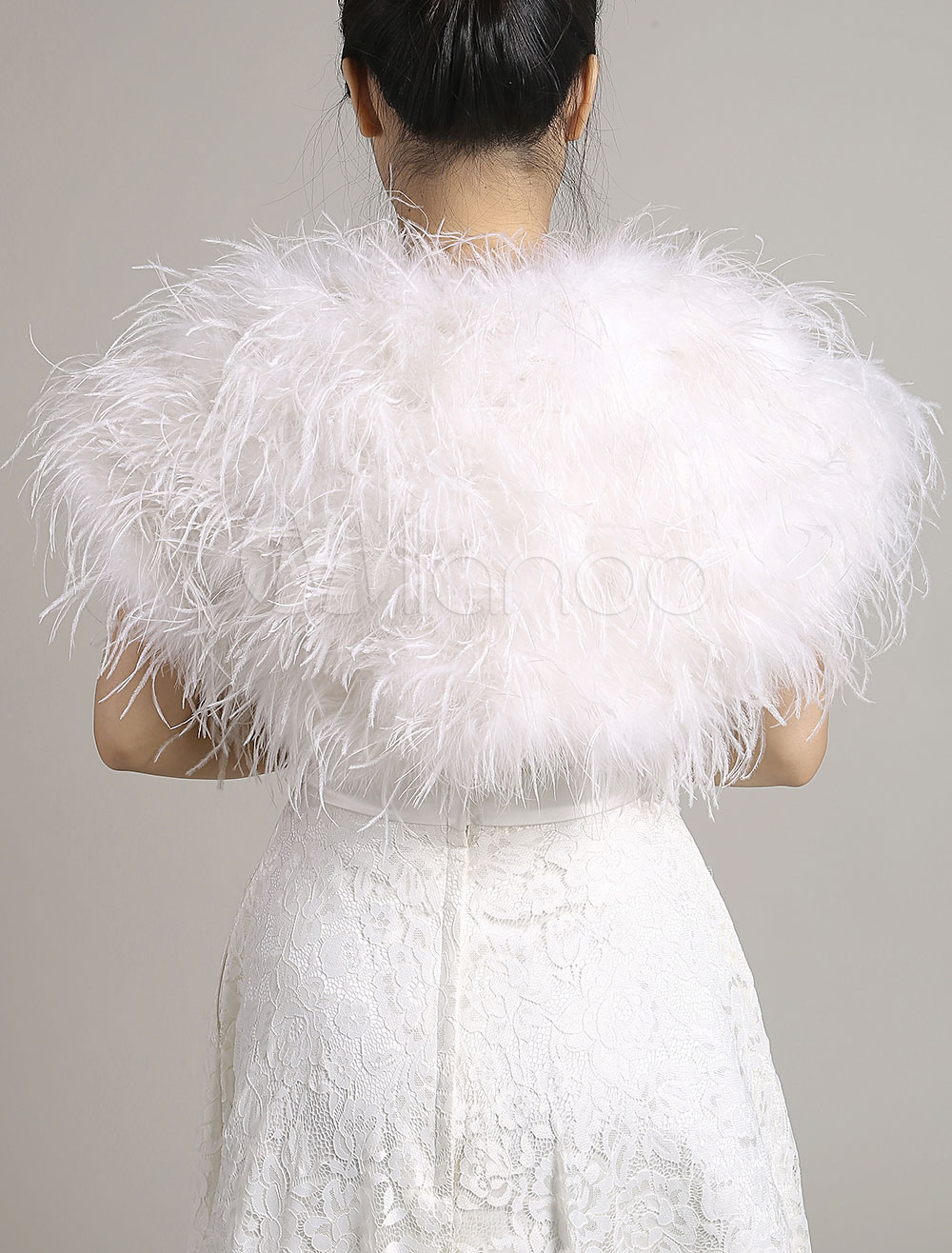 ostrich feather shrug jacket
