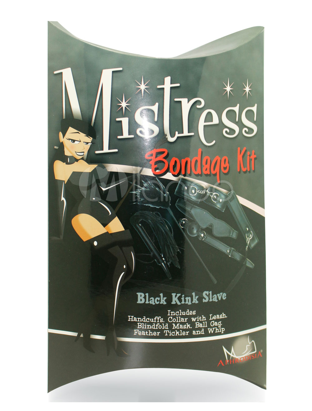 Black Bondage Kit 6 Pcs Set Leather Fetis