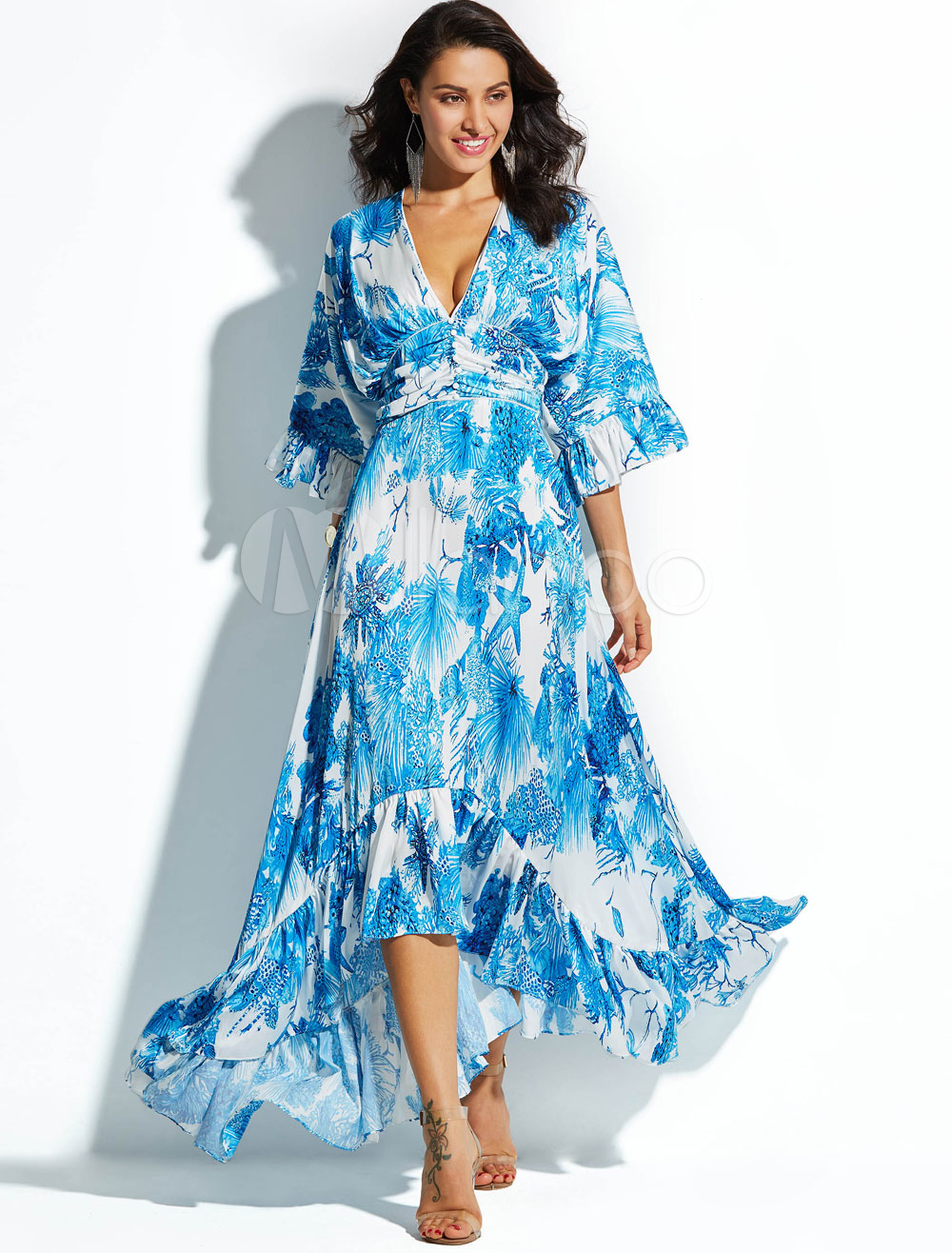 Soirée Asymétrique Robe Mousseline AsymÃ©trique Robe Longue