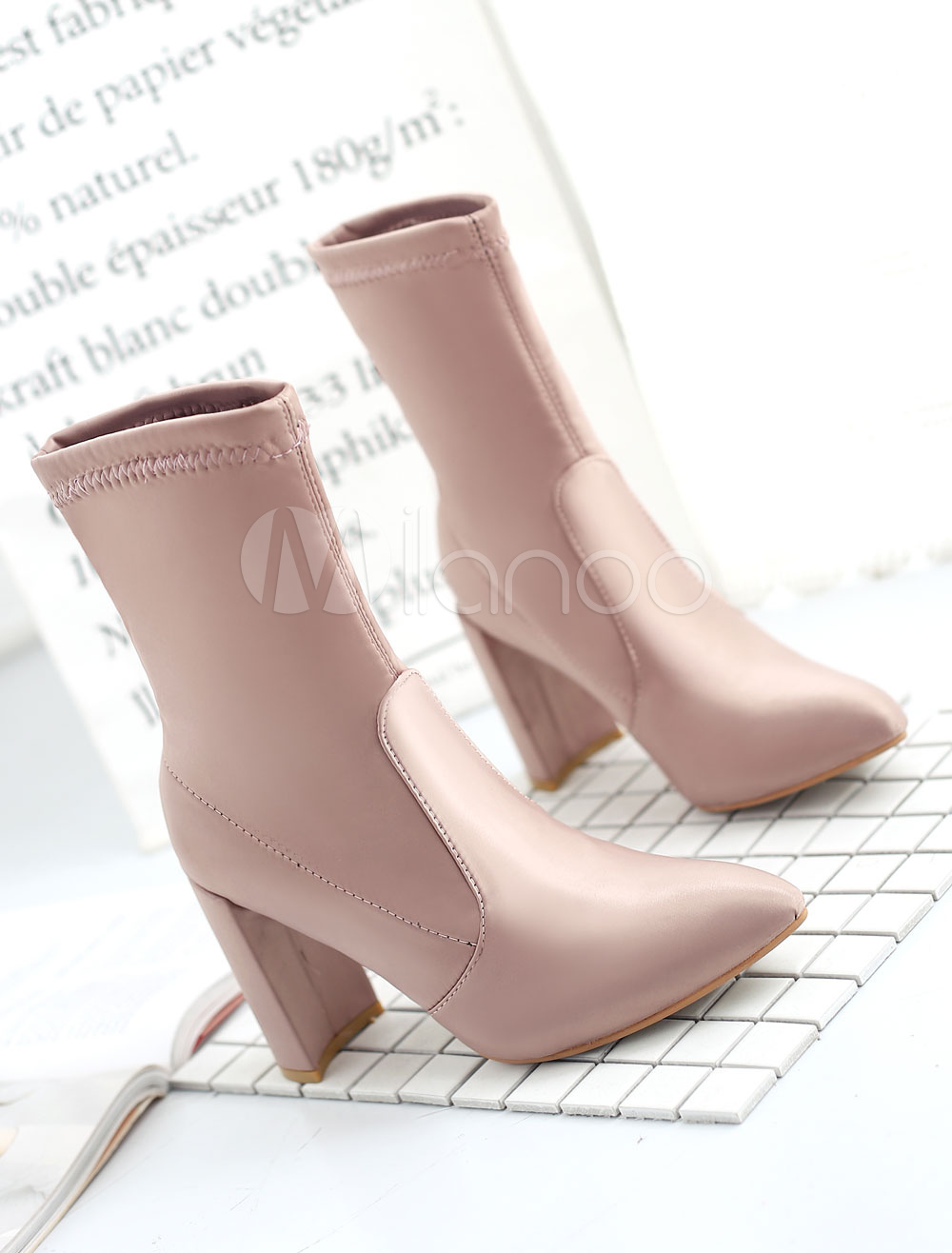 pink pointed toe ankle boots