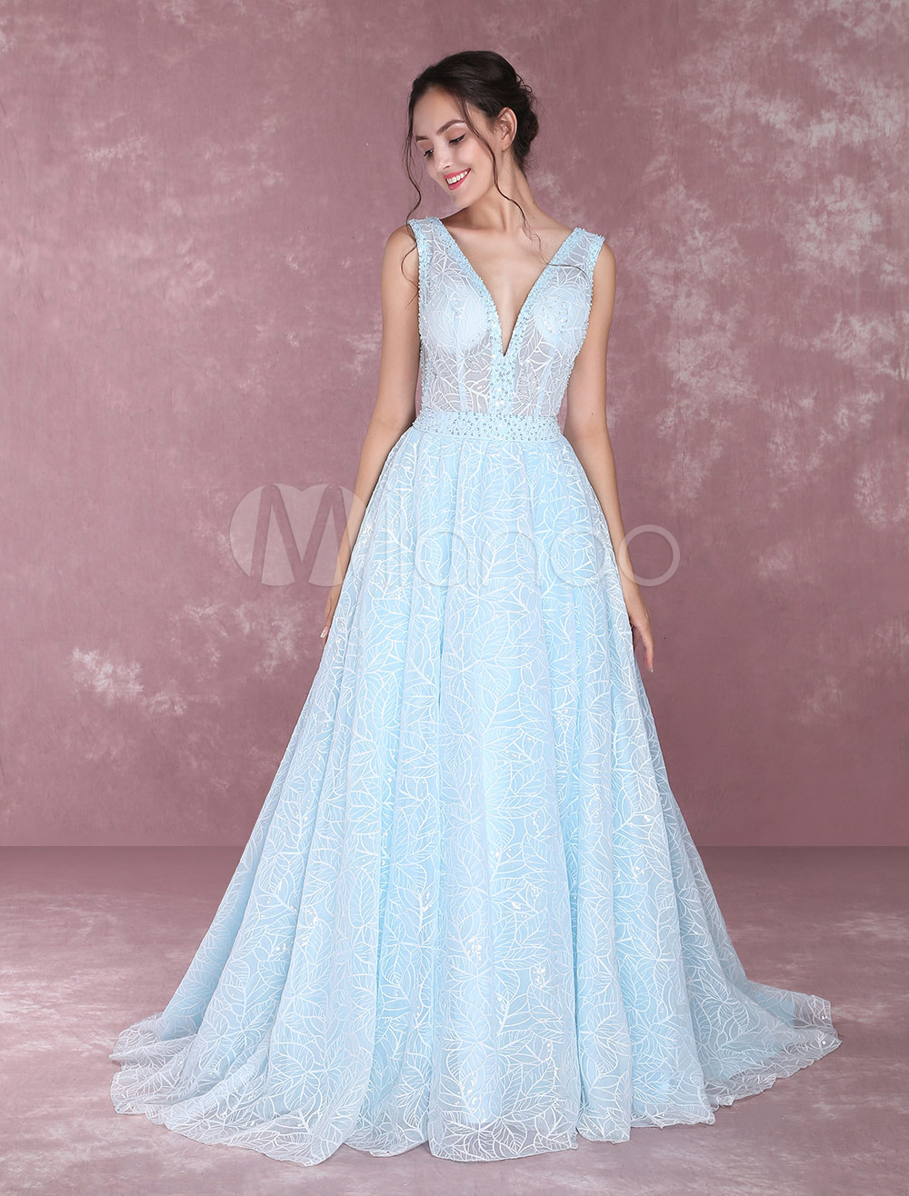 pastel blue gowns