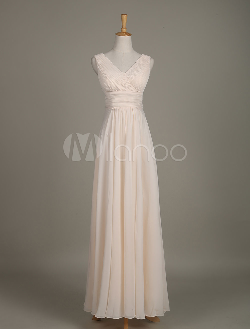 V-Neck Ruched A-Line Velvet Bridesmaid Dress in Fuchsia