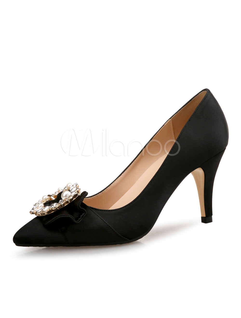 satin pointed toe shoes