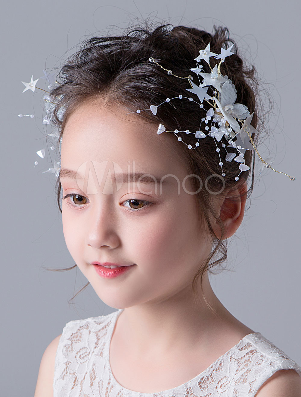Flower Girl Hair Accessories Crystal Ivory Butterfly Headpieces Little Girls Hair Pieces