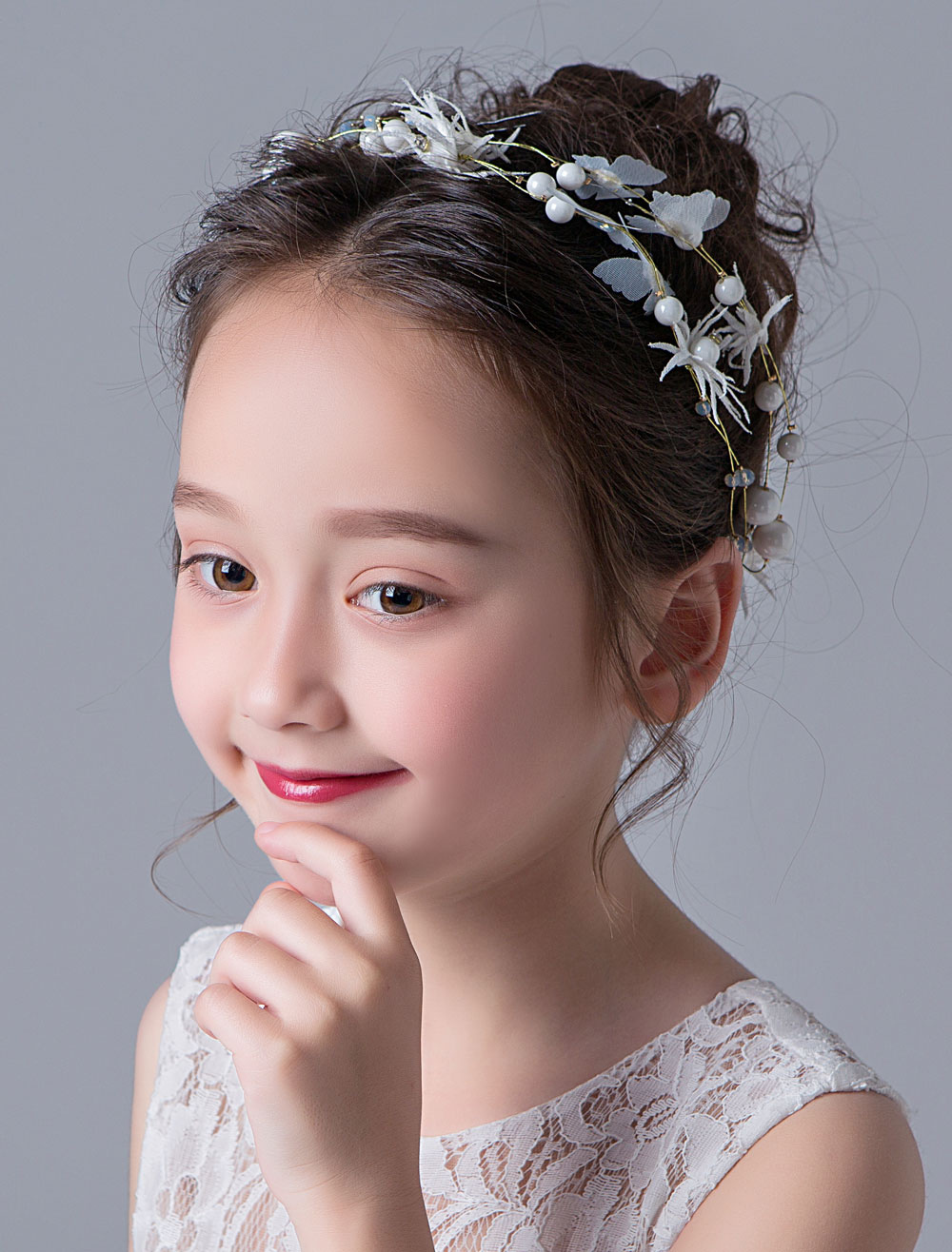Flower Girl Hair Accessories Ivory Pearls Headpieces Crystal ...