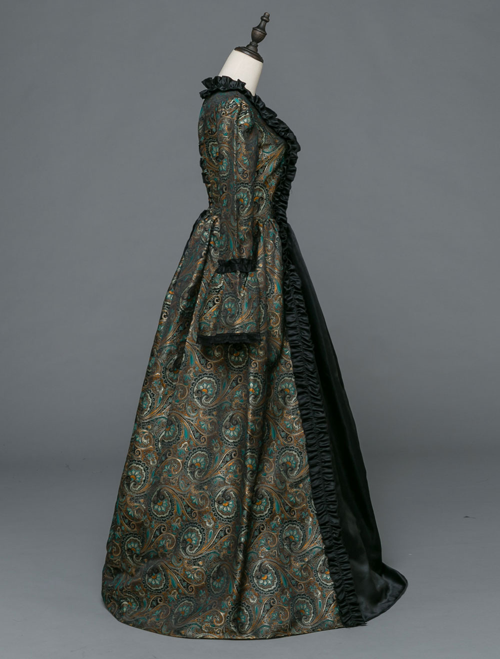 Robe Médiévale Femme Manches Trompette - Style Renaissance Gothique Victorien, Grande Taille Maxi - Carnaval, Cosplay, Halloween