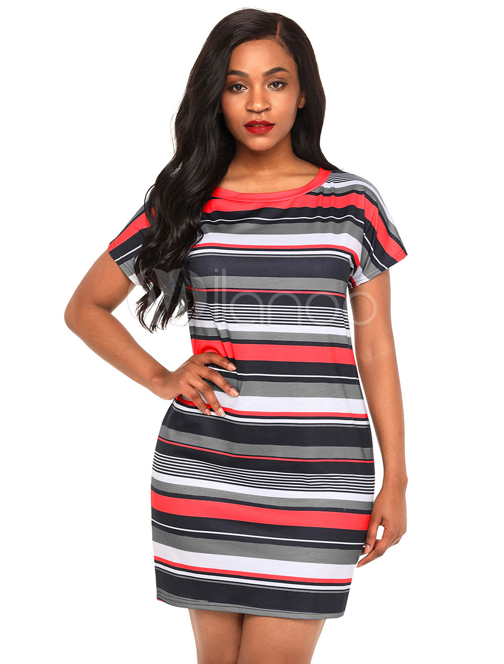 women's striped t shirt dress