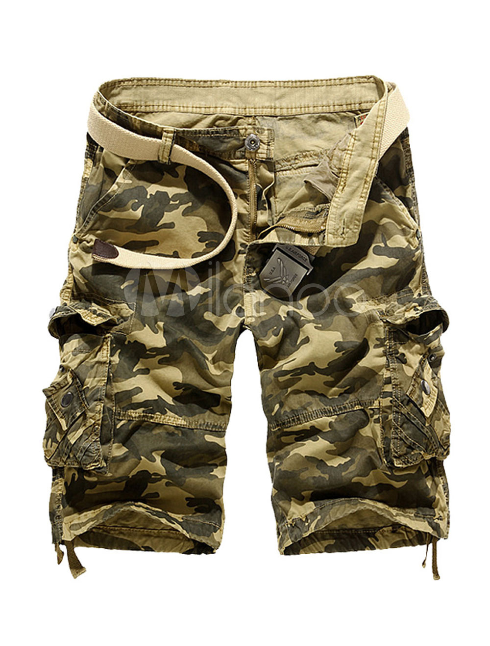 Men Cargo Shorts Pocket Cotton Shorts Zipper Fly Summer Shorts Casual