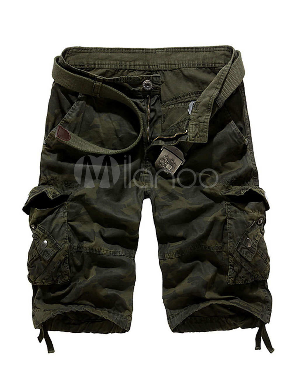 Men Cargo Shorts Pocket Cotton Shorts Zipper Fly Summer Shorts Casual
