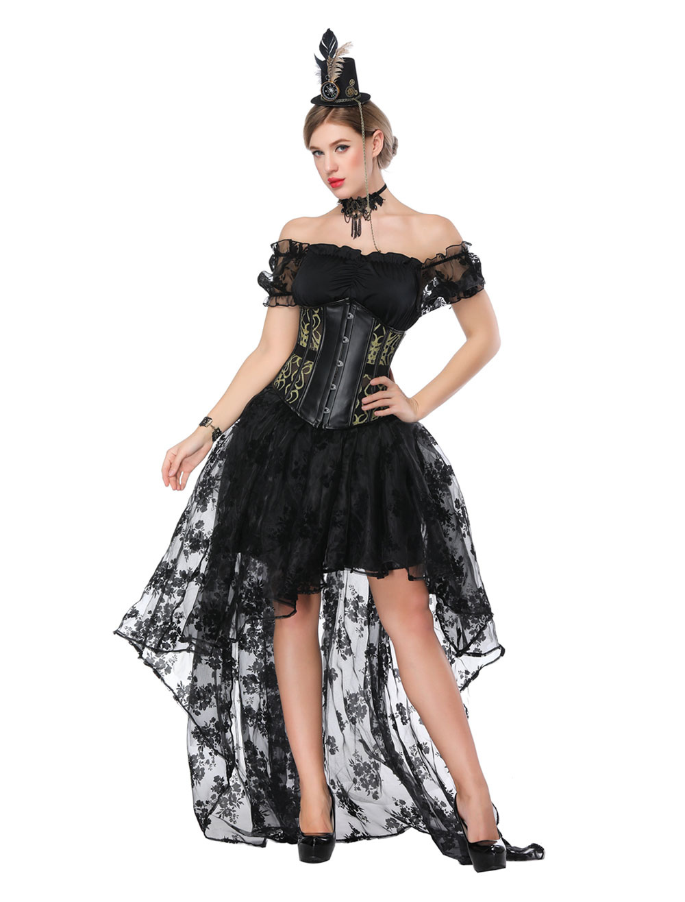 Robe Gothique Médiévale Pour Femme - Costume Halloween, Renaissance, Steampunk Avec Lacets