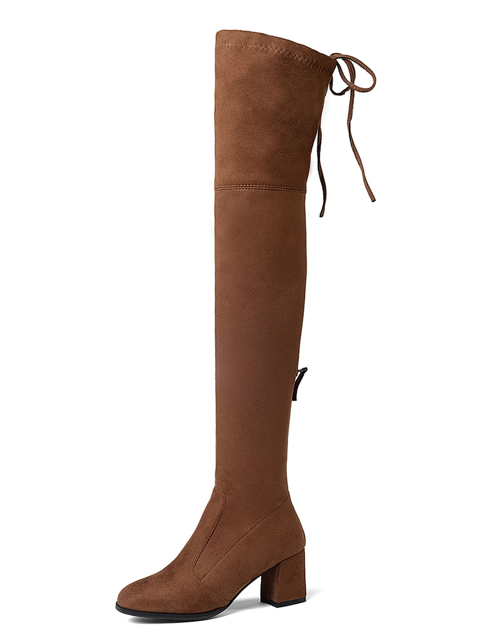 gray high knee boots