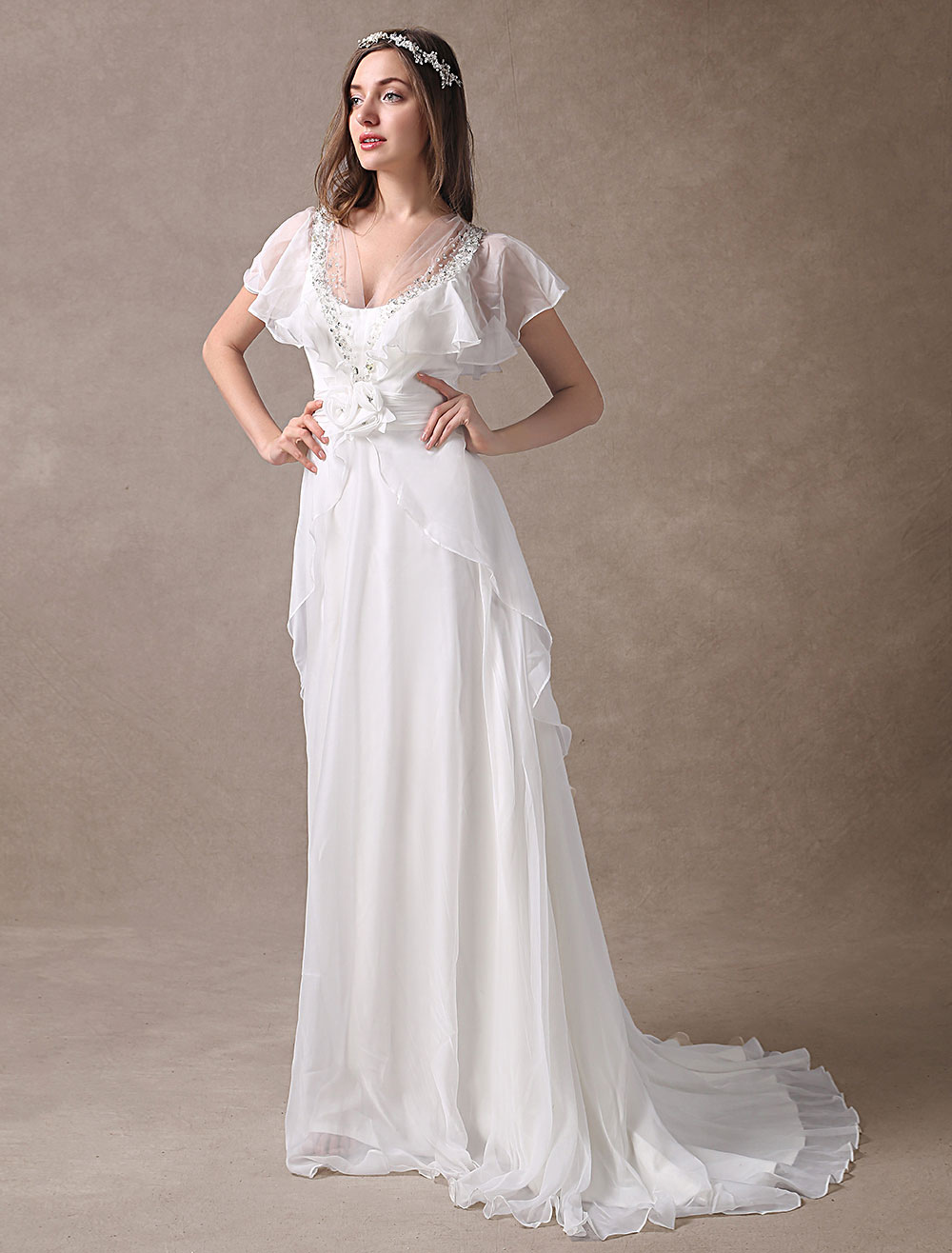 ivory wedding gown