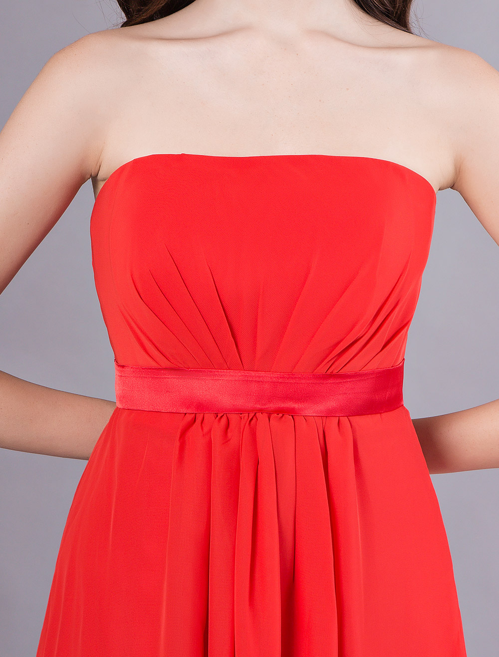 Strapless Red Maternity Bridesmaid Dress