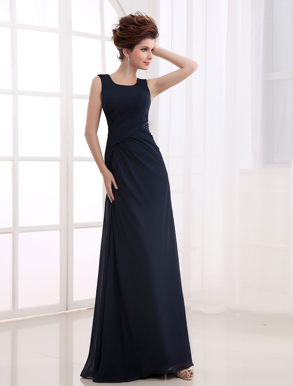 Elegant Deep Navy Blue Spinning Prom Dress - Milanoo.com