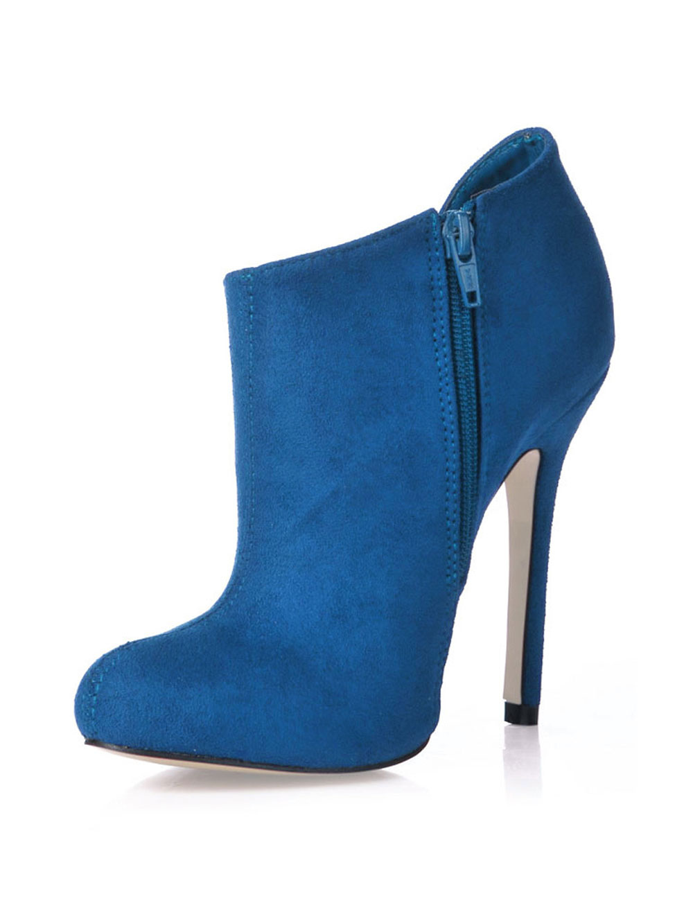 Stiletto Heel Flannel Unique Cut Out Womens Ankle Boots - Milanoo.com