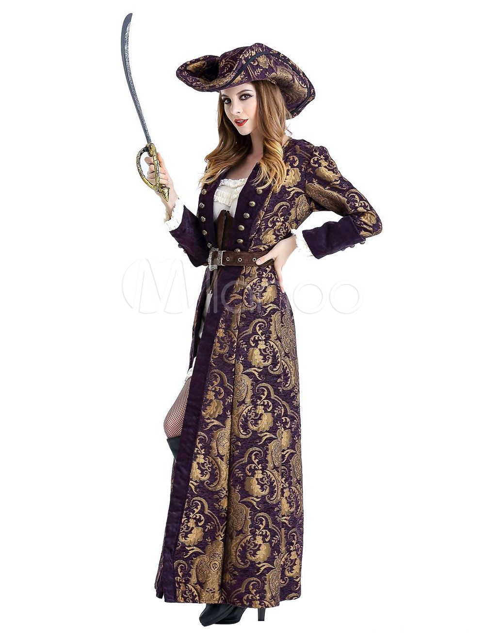 Halloween Kostüm Fluch der Karibik Kostüm Halloween Damen Mädchen Maxi Kleider Outfit Karneval