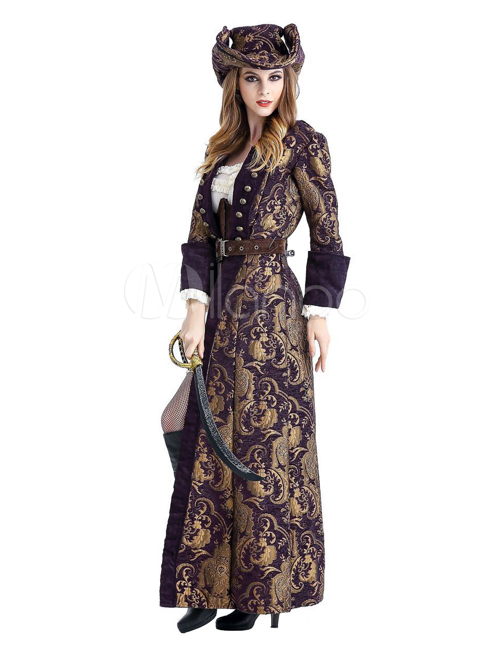 Halloween Kostüm Fluch der Karibik Kostüm Halloween Damen Mädchen Maxi Kleider Outfit Karneval