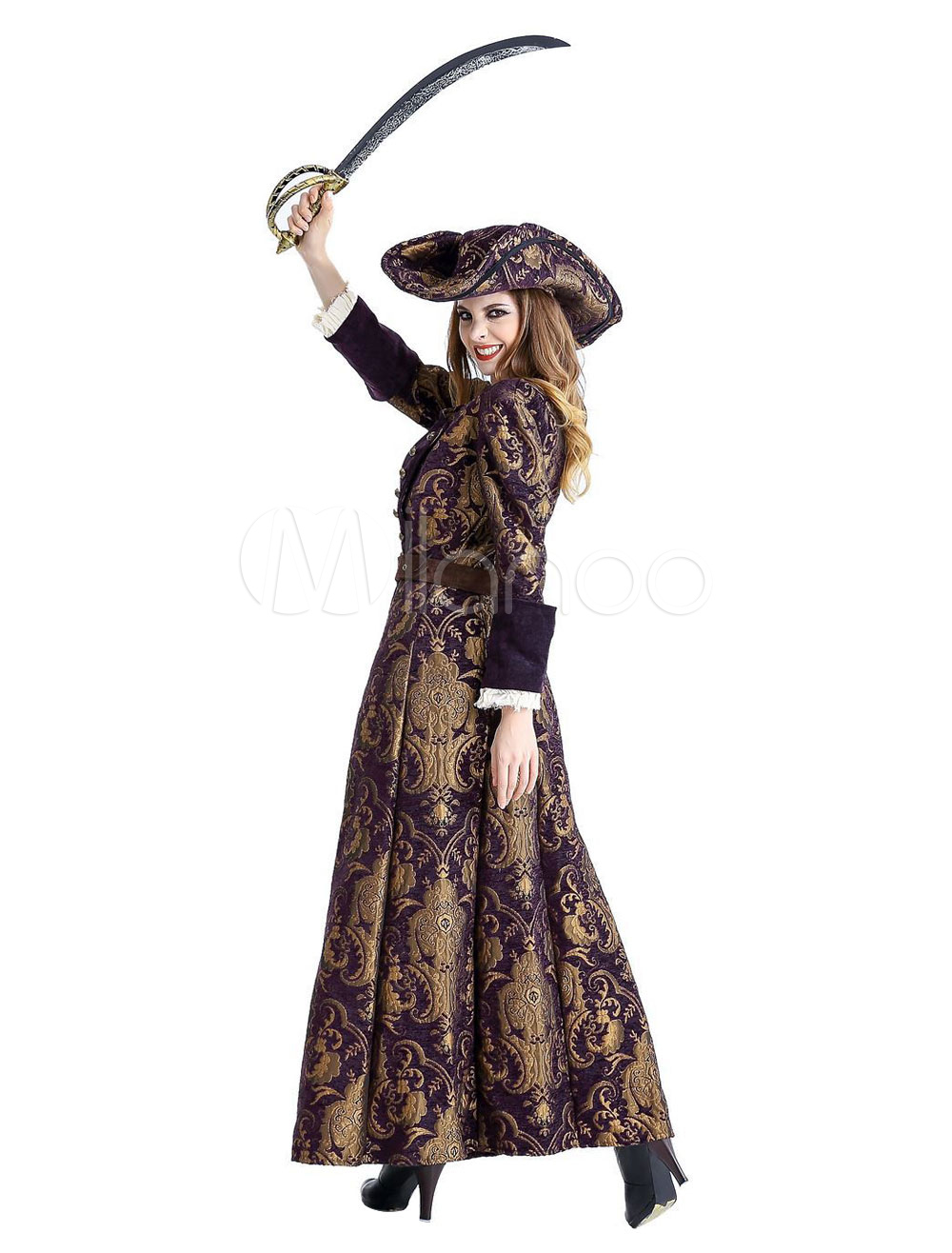 Halloween Kostüm Fluch der Karibik Kostüm Halloween Damen Mädchen Maxi Kleider Outfit Karneval