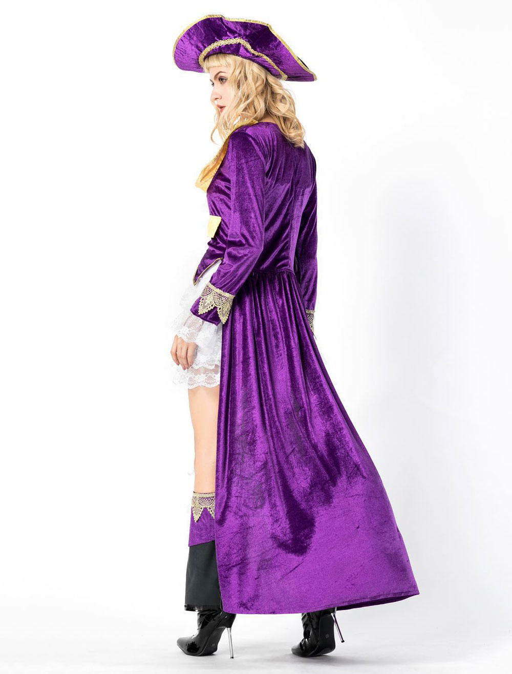 Pirate Costume Halloween Women Purple Dresses Set 2480