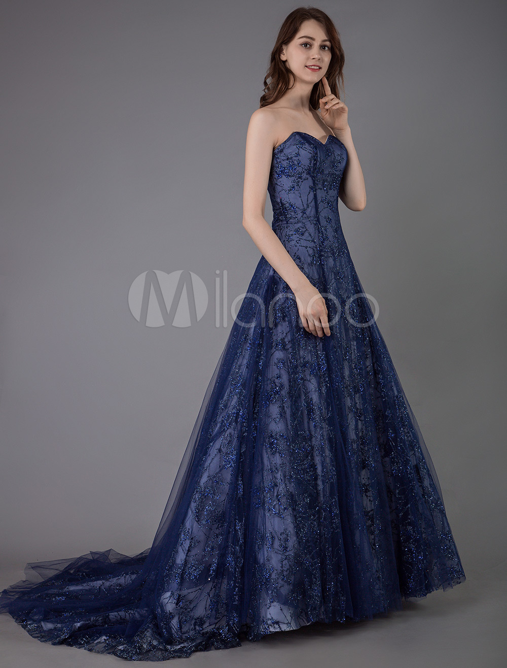 Robe De Bal Bleu Marine Evita Taille 8 - Style Ball Gown - Occasion Très Bon état