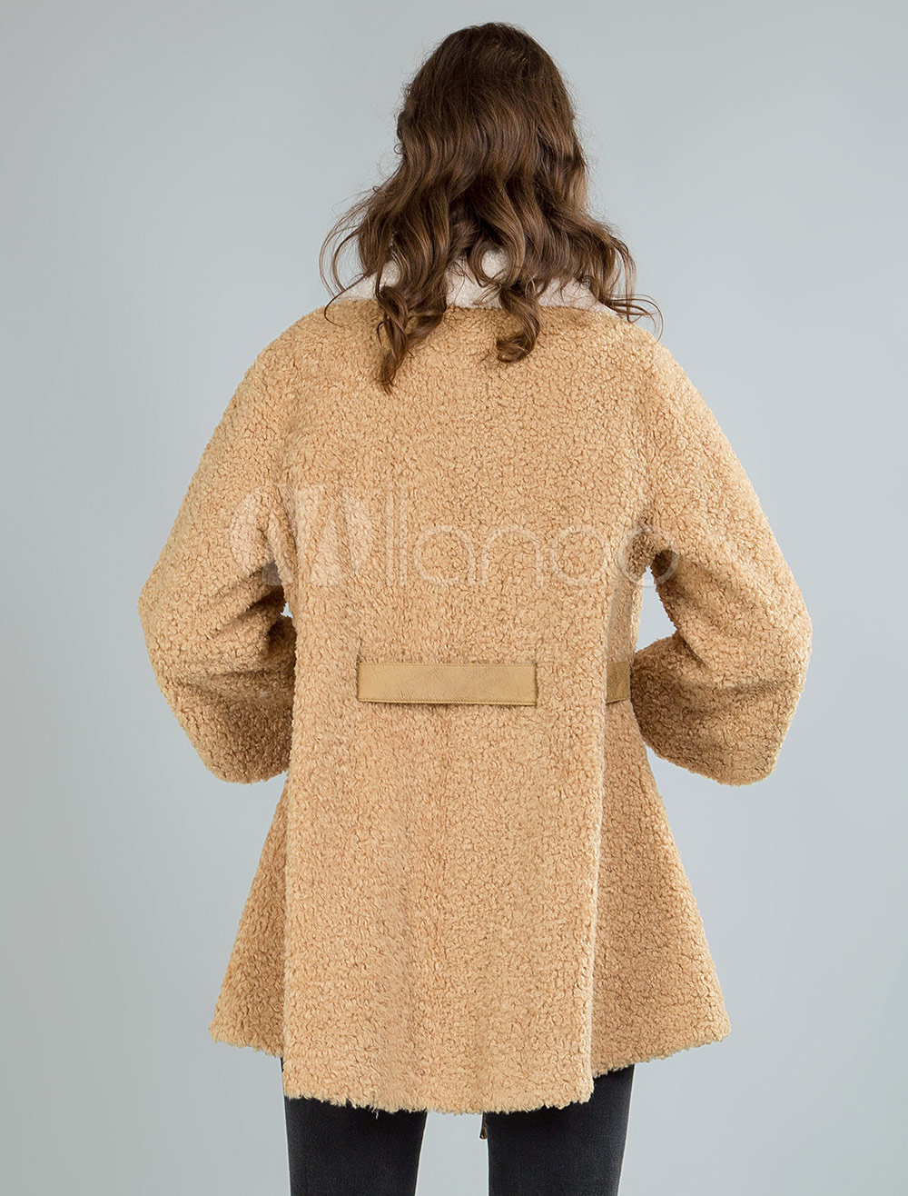 Camel Coat With Belt Petite Style Women Winter Coat