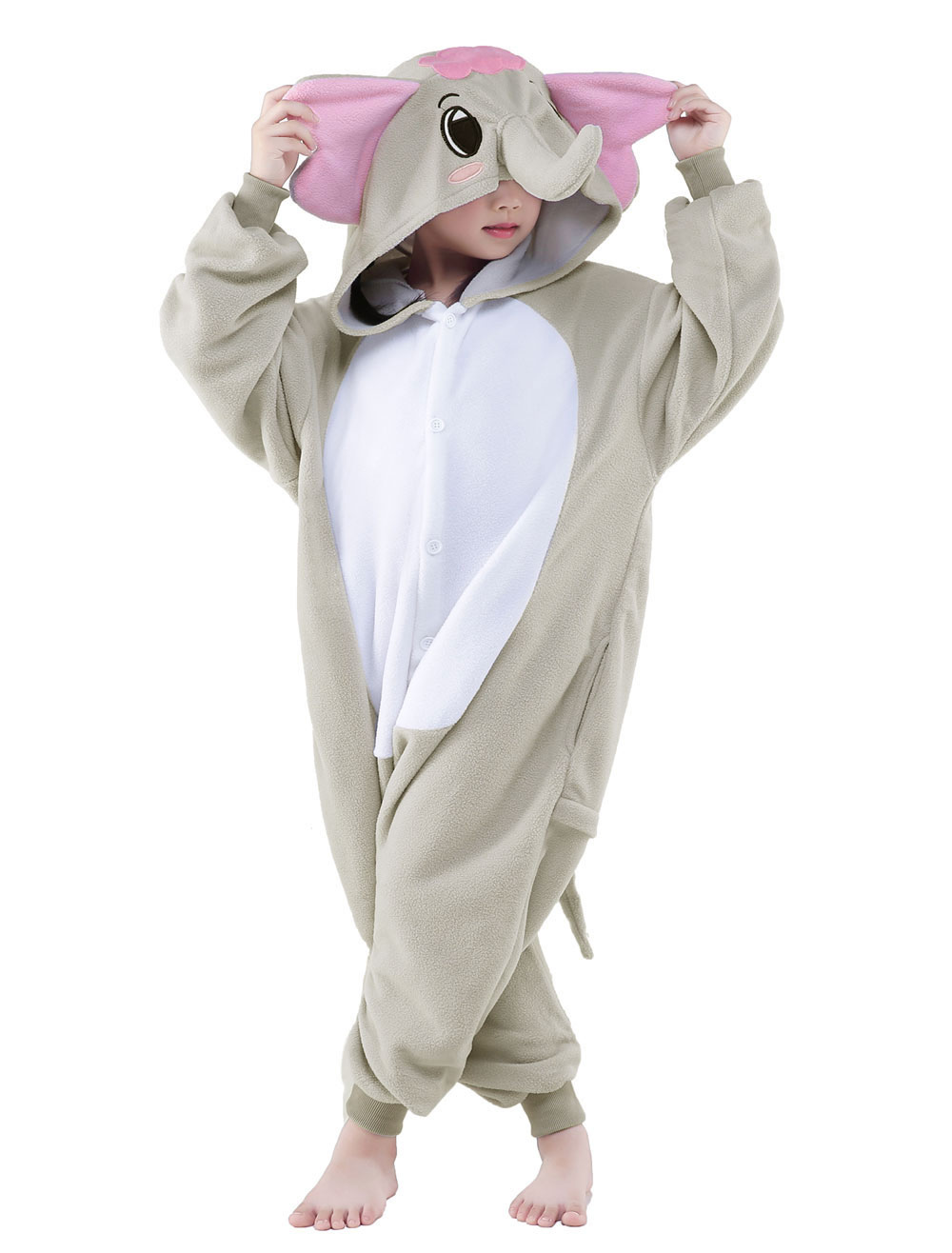 Kigurumi Pajamas Elephant Onesie Childrens Flannel Animal Onesie