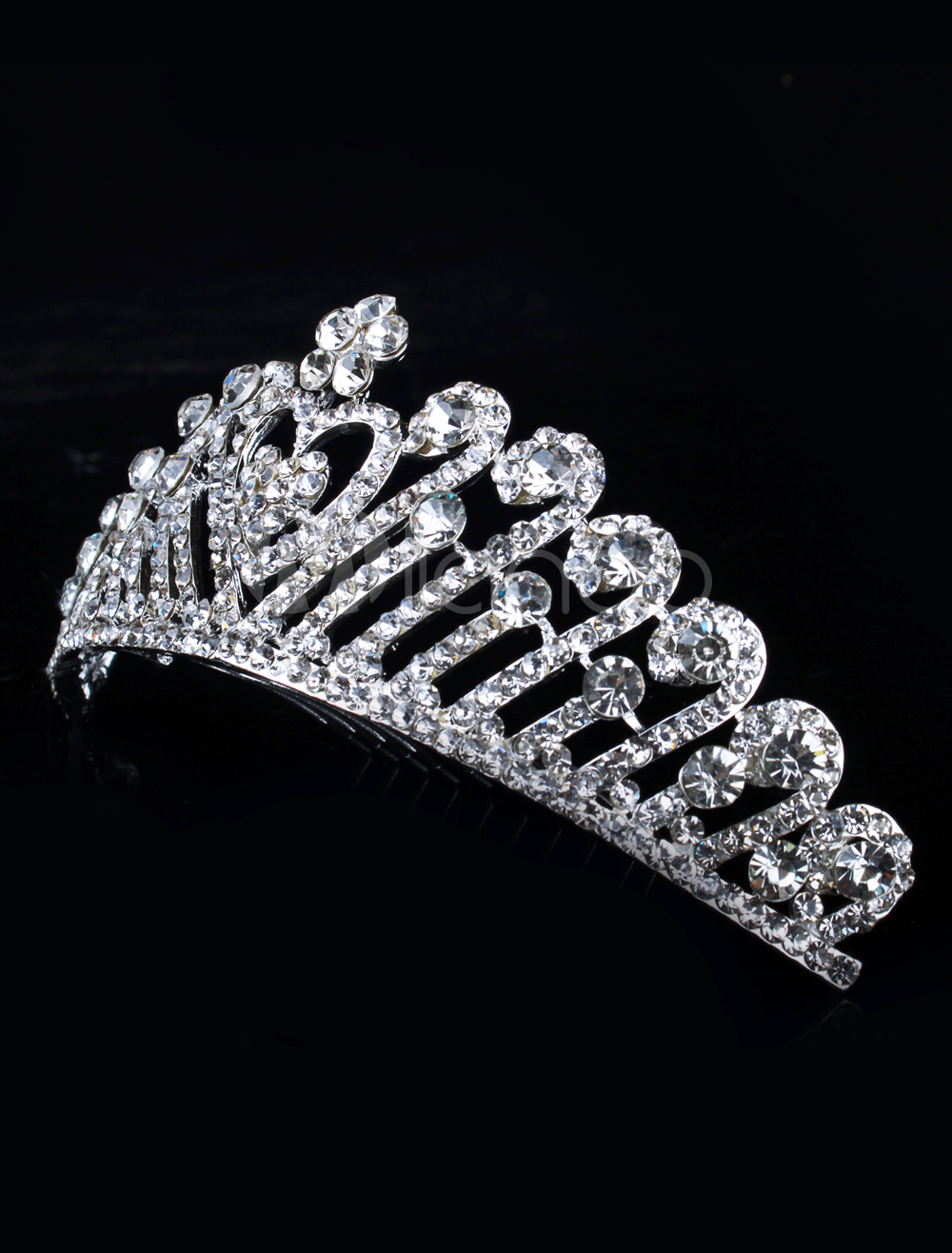 Tiara de noiva de strass Princesa prata Metal
