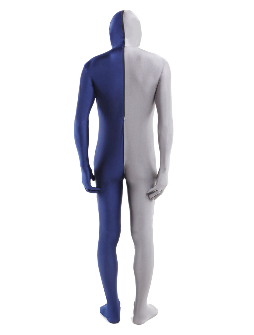 Vêtement De Zentai Beau Combinaison Enveloppé Unisexe En Lycra Spandex Bleu Marine Et Girs 6148