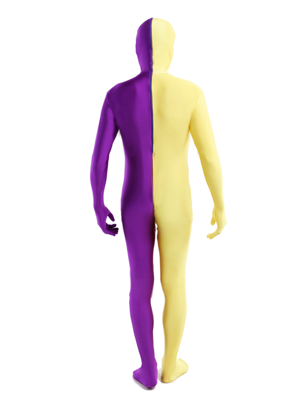 Morph Suit Purple and Yellow Lycra Spandex Zentai Suit Unisex Full Body