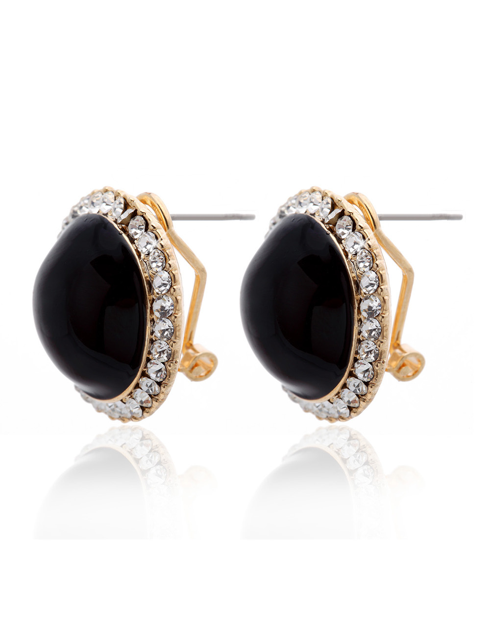 Elegant Black Round Women's Trendy Earrings