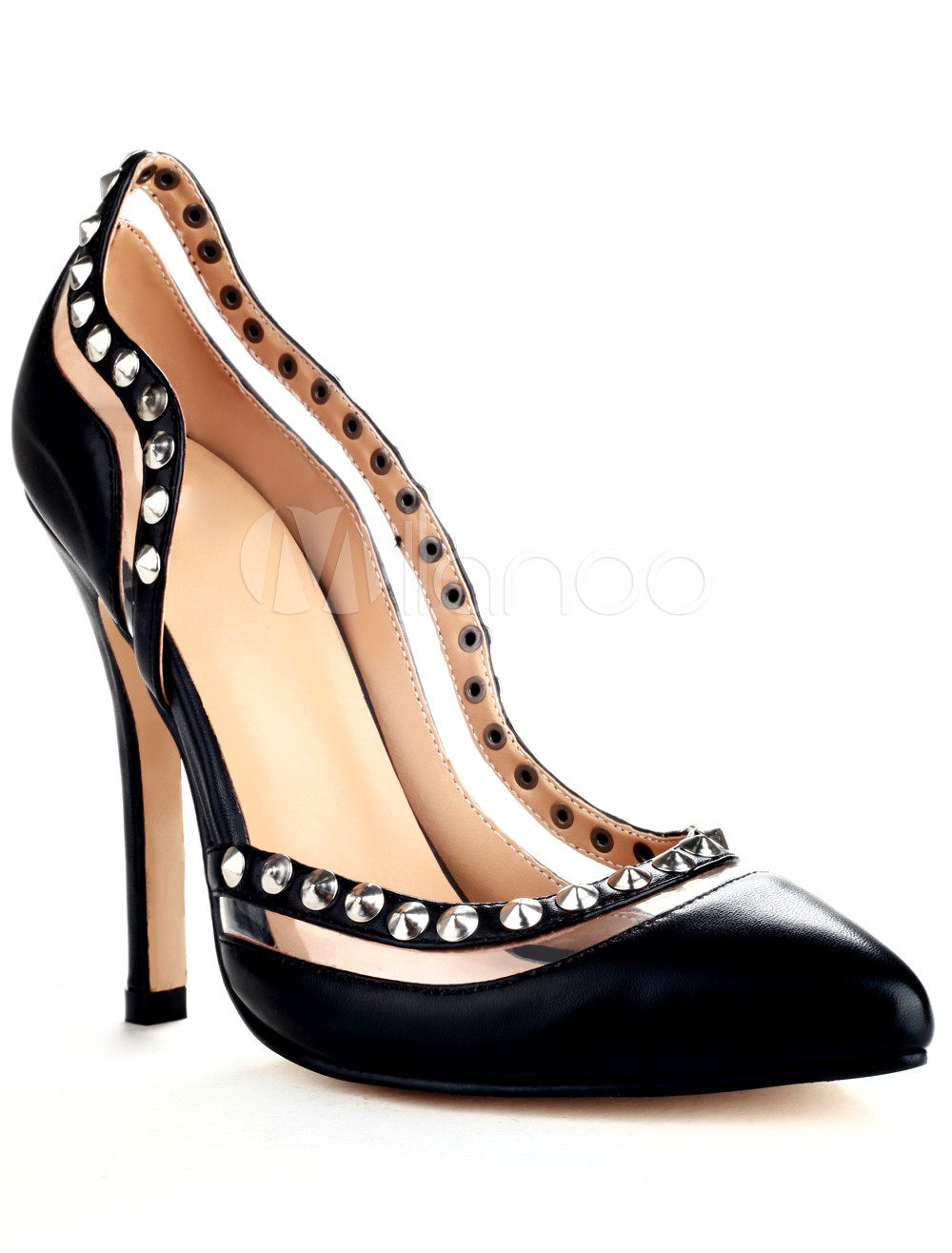 black platform heels with studs