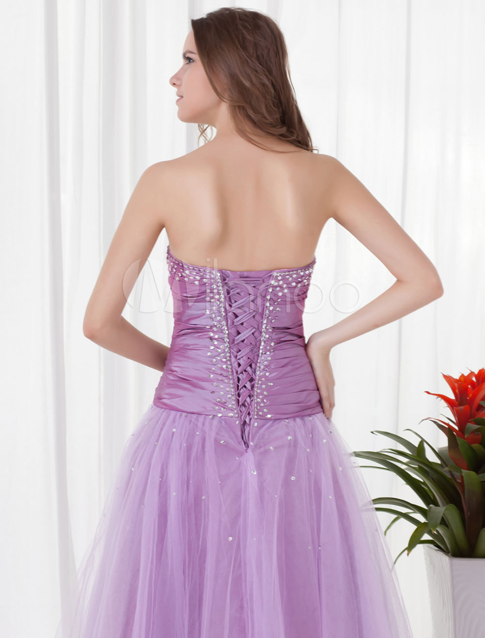 lilac sequin gown
